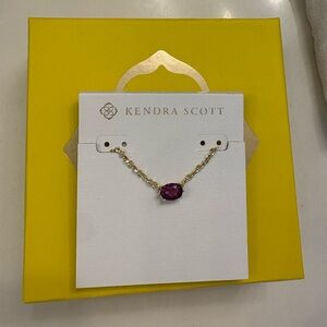 Kendra Scott Cailin Gold Pendant Necklace in Purple Crystal